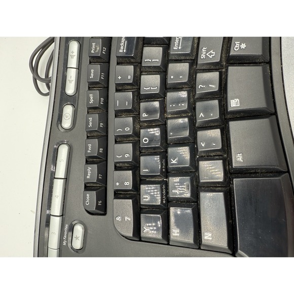 Microsoft Natural Ergonomic Keyboard 4000 v1.0 KU-0462 USB Black Wrist Padding - Picture 3 of 6